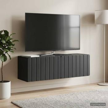 Wandmontierter TV-Schrank 98 x 31 x 30 cm Schwarz Holzwerkstoff