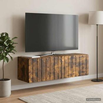Wandmontierter TV-Schrank 98 x 31 x 30 cm Raucheiche