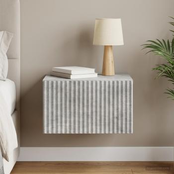 ARDEBO.de - Wandmontierter Nachttisch Betongrau 33 x 34,5 x 20 cm