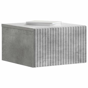 Wandmontierter Nachttisch 2 Stk. Betongrau 33 x 34,5 x 20 cm