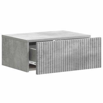 Wandmontierter Nachttisch Betongrau 49 x 34,5 x 20 cm
