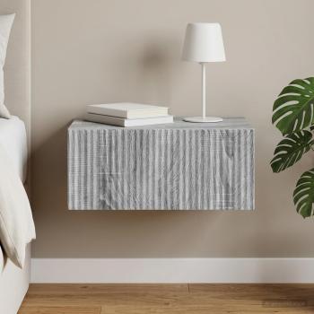 ARDEBO.de - Wandmontierter Nachttisch Sonoma-Grau 49 x 34,5 x 20 cm