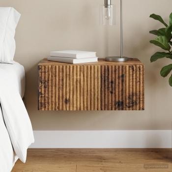 ARDEBO.de - Wandmontierter Nachttisch Altholz 49 x 34,5 x 20 cm