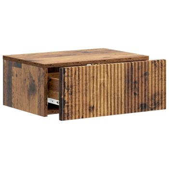 Wandmontierter Nachttisch Altholz 49 x 34,5 x 20 cm