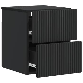 Wandmontierter Nachttisch Schwarz 33 x 34,5 x 40 cm