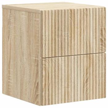 Wandmontierter Nachttisch 2 Stk. Sonoma-Eiche 33 x 34,5 x 40 cm