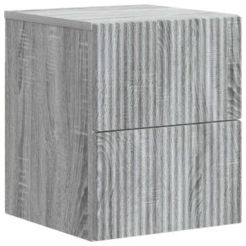 Wandmontierter Nachttisch 2 Stk. Sonoma-Grau 33 x 34,5 x 40 cm