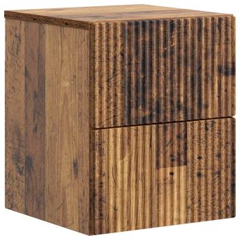 Wandmontierter Nachttisch Altholz 33 x 34,5 x 40 cm