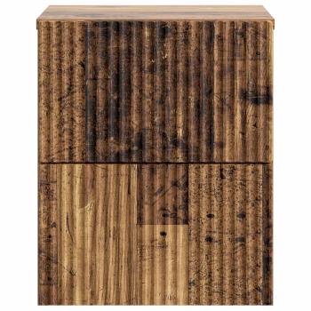 Wandmontierter Nachttisch Altholz 33 x 34,5 x 40 cm