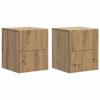 Wandmontierter Nachttisch 2 stk. Artisan-Eiche