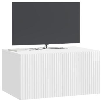 Wandmontierter TV-Schrank 59,5 x 41 x 30 cm Hochglanz Weiß