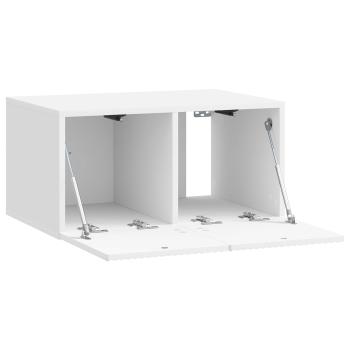 Wandmontierter TV-Schrank 59,5 x 41 x 30 cm Hochglanz Weiß
