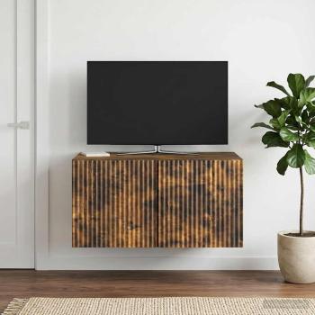 ARDEBO.de - Wandmontierter TV-Schrank 59,5 x 41 x 30 cm Räuchereiche
