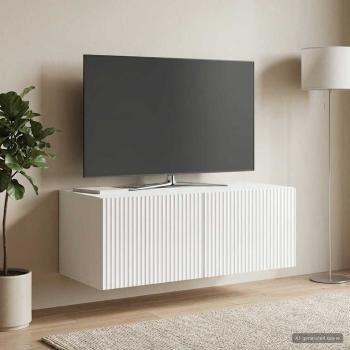 ARDEBO.de - Wandmontierter TV-Schrank 78,5 x 41 x 30 cm Hochglanz Weiß