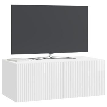 Wandmontierter TV-Schrank 78,5 x 41 x 30 cm Hochglanz Weiß
