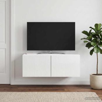 Wandmontierter TV-Schrank 78,5 x 41 x 30 cm Hochglanz Weiß