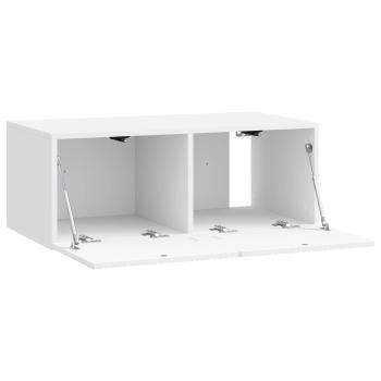 Wandmontierter TV-Schrank 78,5 x 41 x 30 cm Hochglanz Weiß