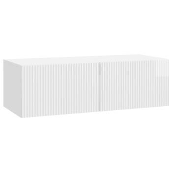 Wandmontierter TV-Schrank 98 x 41 x 30 cm Hochglanz Weiß