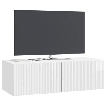 Wandmontierter TV-Schrank 98 x 41 x 30 cm Hochglanz Weiß