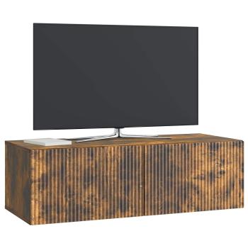 Wandmontierter TV-Schrank 98 x 41 x 30 cm Räuchereiche