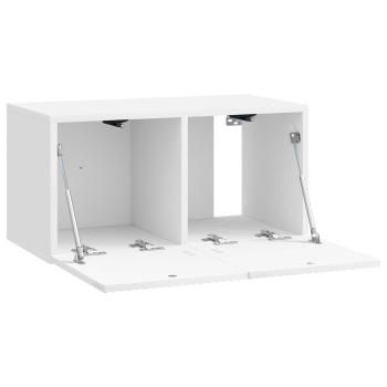 Wandmontierter TV-Schrank 59,5 x 31 x 30 cm Hochglanz Weiß