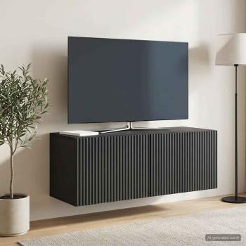 Wandmontierter TV-Schrank 78,5 x 31 x 30 cm Schwarz