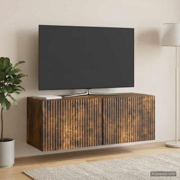 ARDEBO.de - Wandmontierter TV-Schrank 78,5 x 31 x 30 cm Räuchereiche