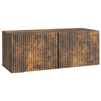 Wandmontierter TV-Schrank 78,5 x 31 x 30 cm Räuchereiche