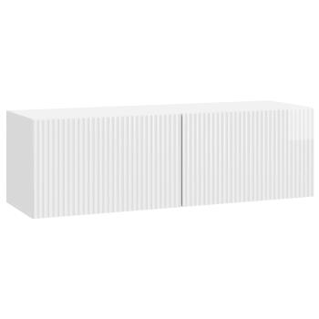 Wandmontierter TV-Schrank 98 x 31 x 30 cm Hochglanz Weiß
