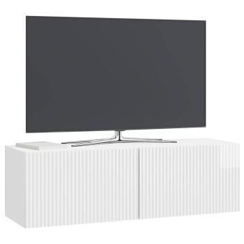 Wandmontierter TV-Schrank 98 x 31 x 30 cm Hochglanz Weiß