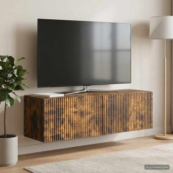 ARDEBO.de - Wandmontierter TV-Schrank 98 x 31 x 30 cm Räuchereiche