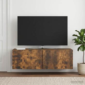 Wandmontierter TV-Schrank 98 x 31 x 30 cm Räuchereiche