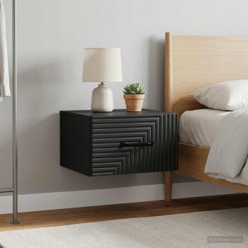 Wandmontierter Nachttisch 2 Stk. Schwarz 34,5 x 33 x 20 cm