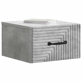 Wandmontierter Nachttisch Betongrau 34,5 x 33 x 20 cm