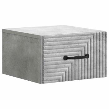 Wandmontierter Nachttisch 2 Stk. Betongrau 34,5 x 33 x 20 cm