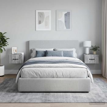 ARDEBO.de - Wandmontierter Nachttisch 2 Stk. Sonoma-Grau 34,5 x 33 x 20 cm
