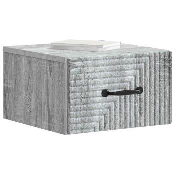 Wandmontierter Nachttisch 2 Stk. Sonoma-Grau 34,5 x 33 x 20 cm