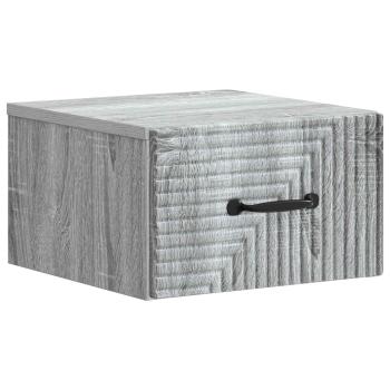 Wandmontierter Nachttisch 2 Stk. Sonoma-Grau 34,5 x 33 x 20 cm