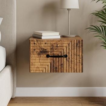 ARDEBO.de - Wandmontierter Nachttisch Altholz 34,5 x 33 x 20 cm