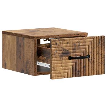 Wandmontierter Nachttisch Altholz 34,5 x 33 x 20 cm