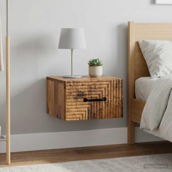 ARDEBO.de - Wandmontierter Nachttisch 2 Stk. Altholz 34,5 x 33 x 20 cm