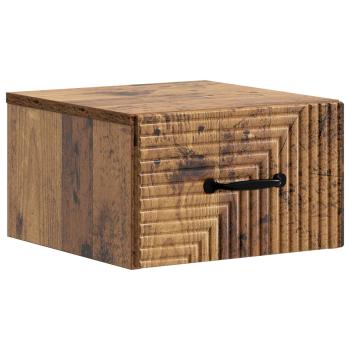 Wandmontierter Nachttisch 2 Stk. Altholz 34,5 x 33 x 20 cm