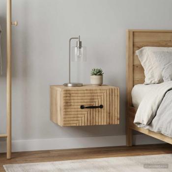 Wandmontierter Nachttisch 2 stk. Artisan-Eiche