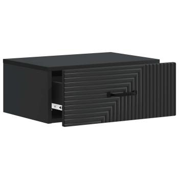 Wandmontierter Nachttisch Schwarz 49 x 34,5 x 20 cm