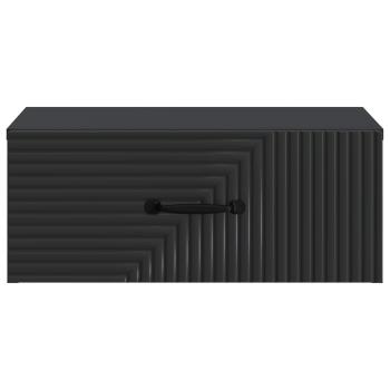 Wandmontierter Nachttisch Schwarz 49 x 34,5 x 20 cm