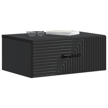 Wandmontierter Nachttisch 2 Stk. Schwarz 49 x 34,5 x 20 cm