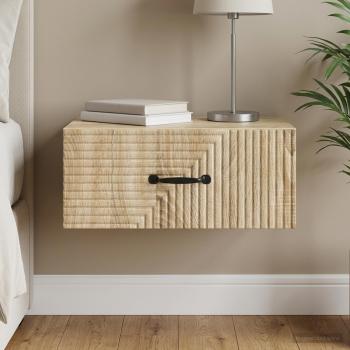 ARDEBO.de - Wandmontierter Nachttisch Sonoma-Eiche 49 x 34,5 x 20 cm