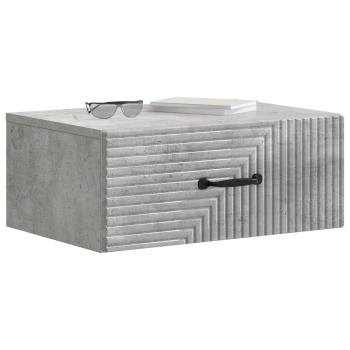 Wandmontierter Nachttisch 2 Stk. Betongrau 49 x 34,5 x 20 cm
