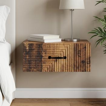 ARDEBO.de - Wandmontierter Nachttisch Altholz 49 x 34,5 x 20 cm