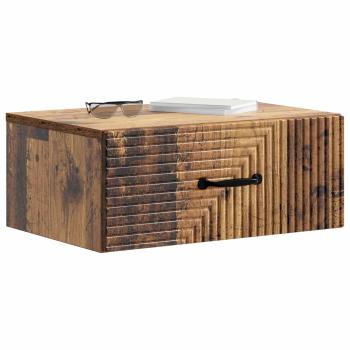 Wandmontierter Nachttisch Altholz 49 x 34,5 x 20 cm